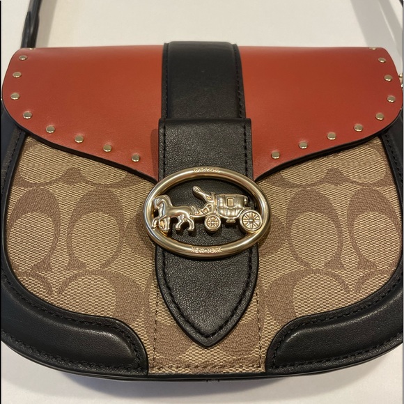 Coach Bags Saddle Bag In Colorblock Signature Canvas With